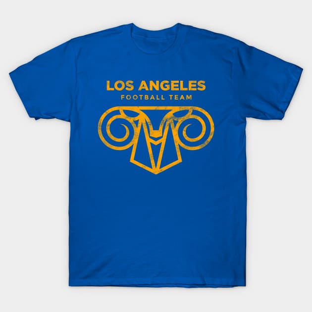 Cool Modern Rams Logo, Los Angeles Sunday Football Tailgate T-Shirt by BooTeeQue